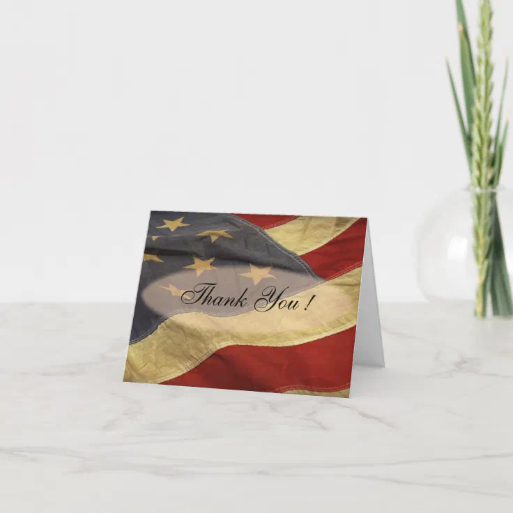 American Flag Blank Thank You Cards | Zazzle