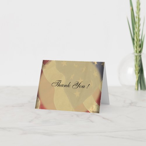 American Flag  Blank Thank You Cards