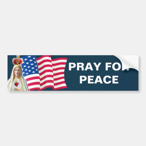 American Flag Blessed Virgin Mary Fatima Bumper Sticker