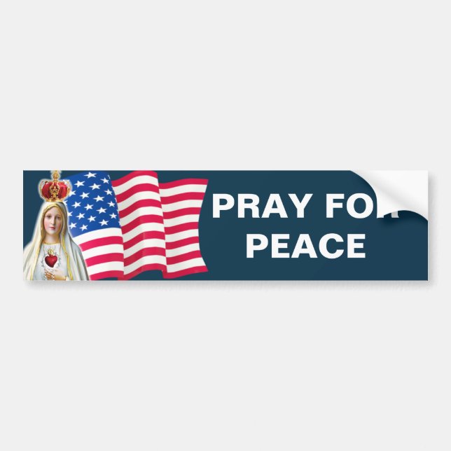 American Flag Blessed Virgin Mary Fatima Bumper Sticker (Front)