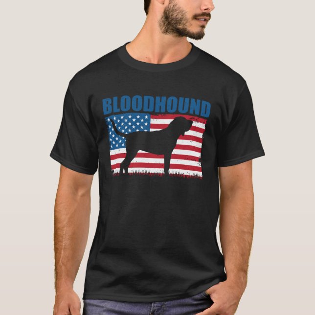 American Flag Bloodhound T-Shirt (Front)