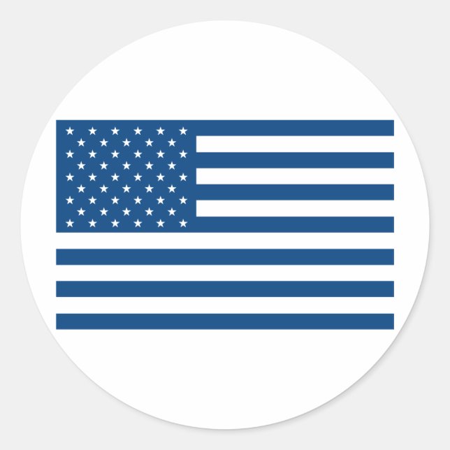 American Flag - Blue Classic Round Sticker (Front)
