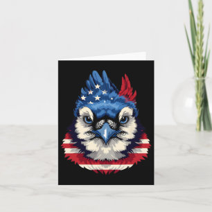 American Flag Blue Jay Patriotic Bird Face 4th Of Card