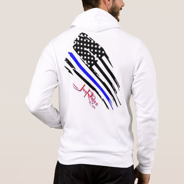 American Flag Blue Line Hoodie (Back)