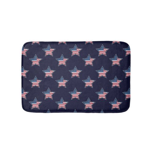 American Flag Blue Star Spangled Stars and Stripes Bath Mat