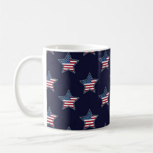 American Flag Blue Star Spangled Stars and Stripes Coffee Mug