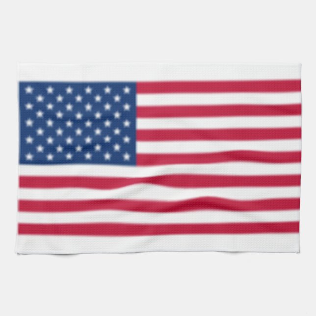 American Flag Blurred Kitchen Towel (Horizontal)