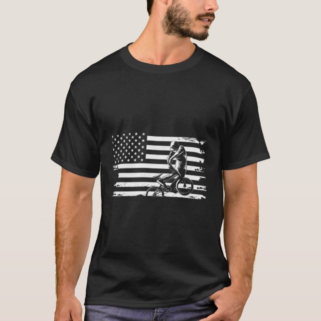 American Flag Bmx Bmx T-Shirt (Front)