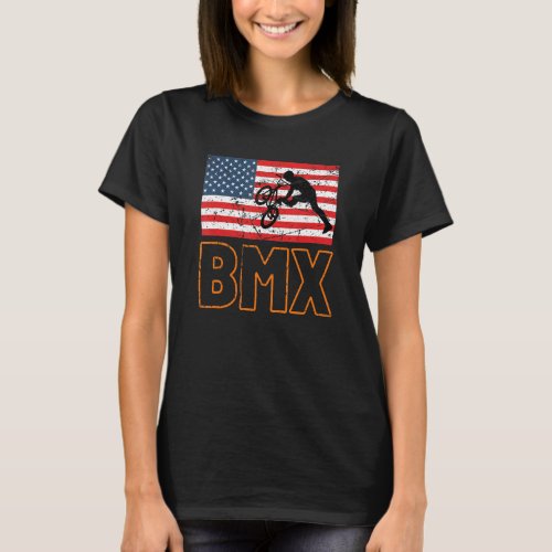 American Flag Bmx Clothing  Bmx Rider Vintage Bmx T_Shirt