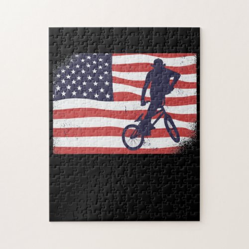 American flag BMX Jigsaw Puzzle