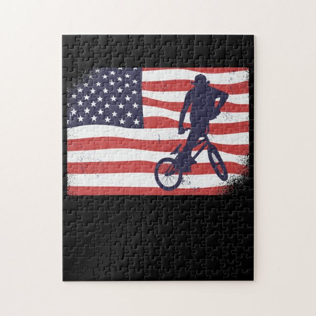 American flag BMX Jigsaw Puzzle (Vertical)