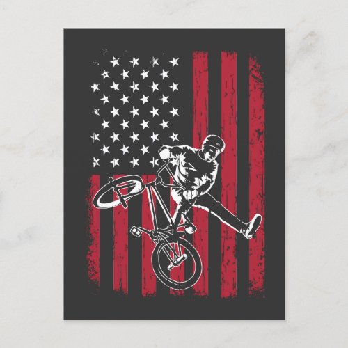 American Flag BMX Postcard
