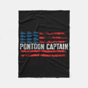 American Flag Boating Clothing Men's Black Pontoon Fleece Blanket