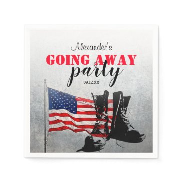 American Flag & Boots Going Away | Military Napkin American Flag & Boots Going Away | Military Napkin