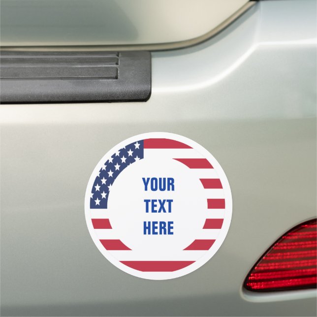 American Flag Border custom text Campaign Car Magnet (In Situ)