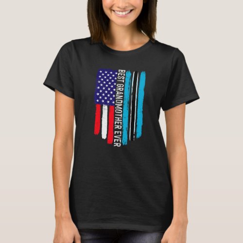 American Flag  Botswana Flag Best Grandmother Eve T_Shirt