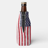 4th of July Brushed American Flag All Over Can Cooler Multi Standard One  Size