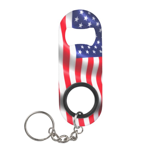 American Flag Bottle Opener Key Chain (Front)