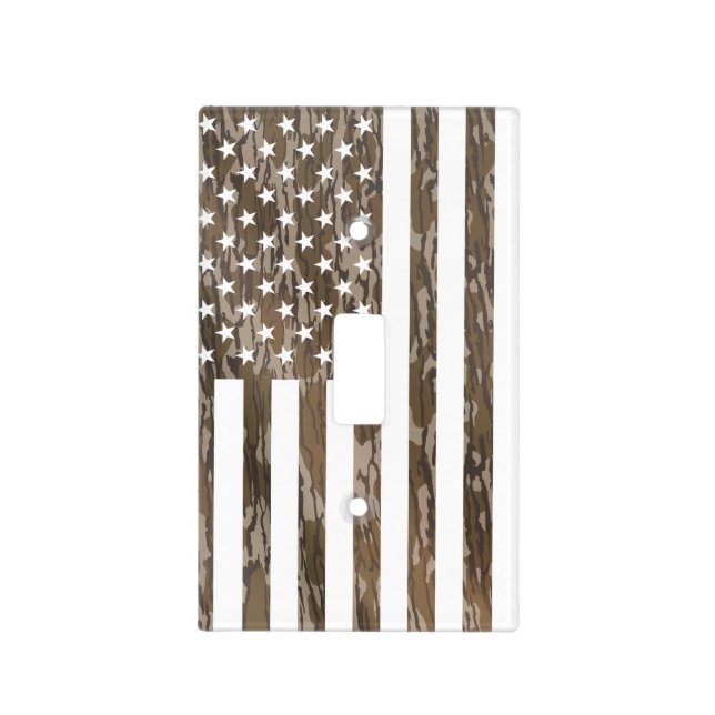 American Flag Bottom Lands Camo USA Flag Light Switch Cover (Front)