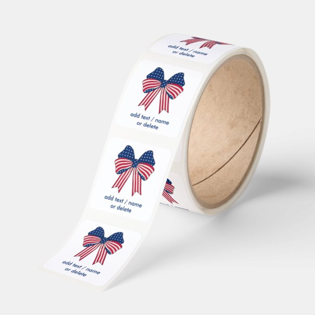 American Flag Bow - Custom Stickers (Roll)