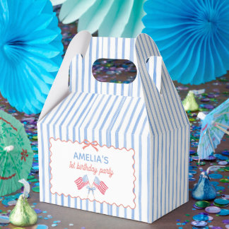 American Flag Bow Girl Birthday Favor Box