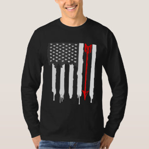 American Flag Bow Hunter Archery Arrow T-Shirt