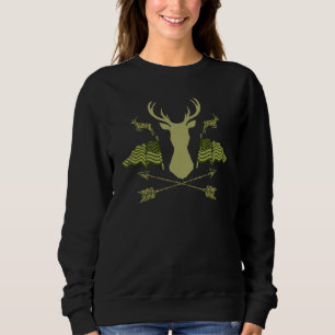 American Flag Bow Hunting Patriotic Camouflage Sweatshirt