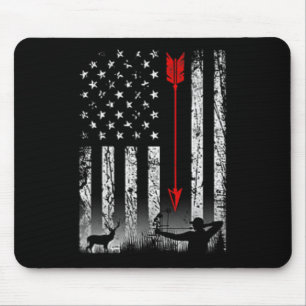 American Flag Bow Hunting Patriotic Design On Byck Mouse Pad