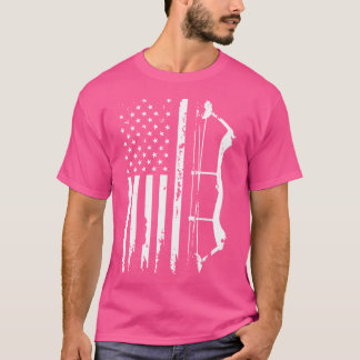 American Flag Bowhunting Bow Archery For Deer Hunt T-Shirt