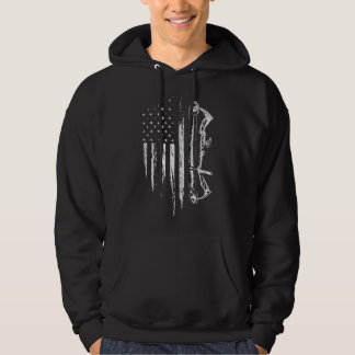 American Flag Bowhunting Bow Archery Gift For Deer Hoodie