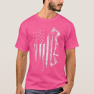 American Flag Bowhunting Bow Archery Gift For Deer T-Shirt