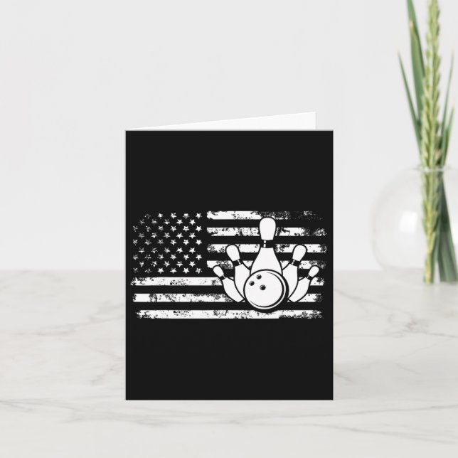 American Flag Bowler Bowling  Card (Front)