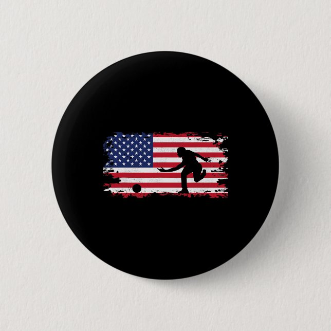 American Flag Bowling Apparel - Bowling  Button (Front)