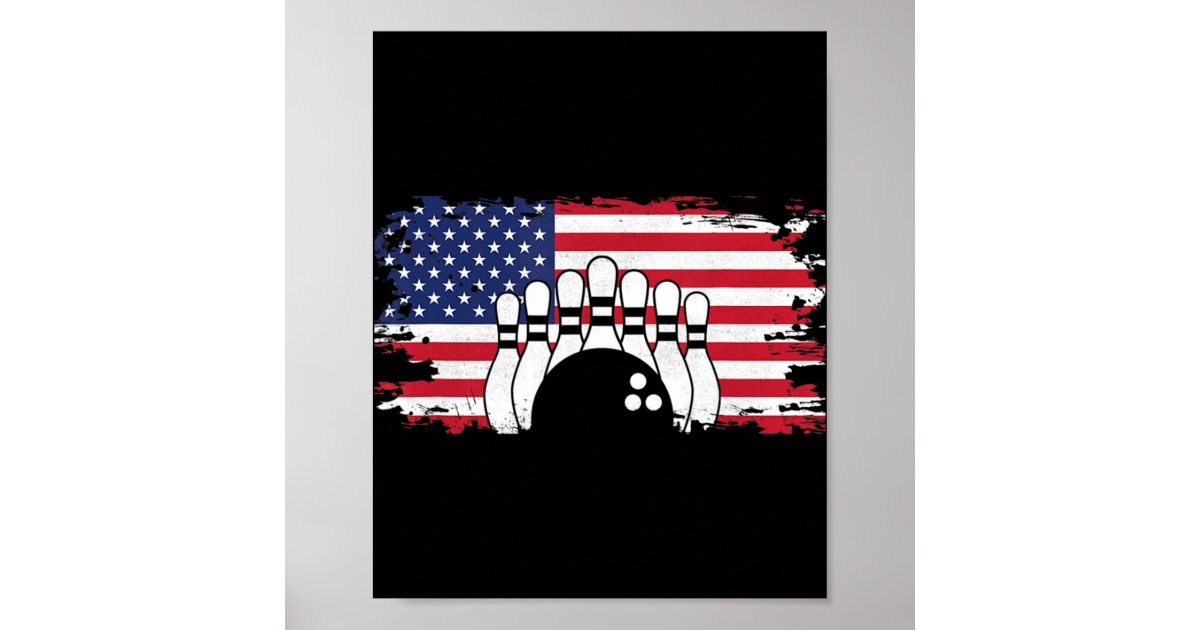American Flag Bowling Apparel - Bowling Poster | Zazzle