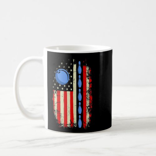 American Flag Bowling  Bowler  For Bowling Team  Coffee Mug