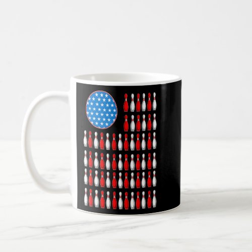 American Flag Bowling Funny Bowler Bowling Team  Coffee Mug