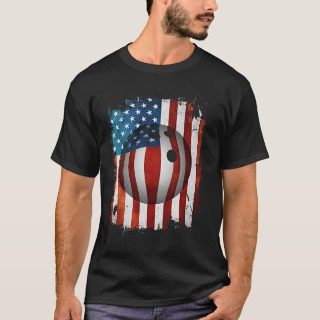 American Flag Bowling - Funny Shirt Gift (Front)