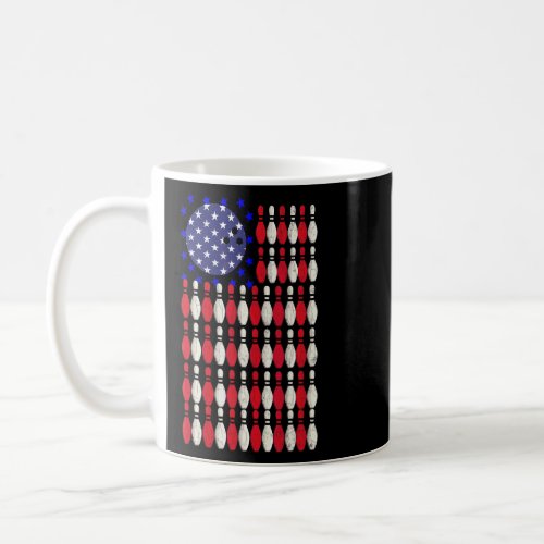 American Flag Bowling  Player Bowler Graphic  Coffee Mug