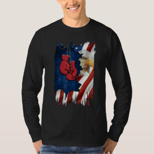 American Flag Boxer  Boxing  For Mens 4th July Day T-Shirt