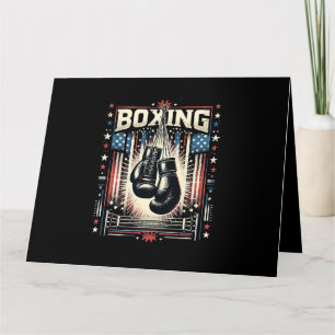 American Flag Boxing Distressed - Boxer Vintage Bo Card