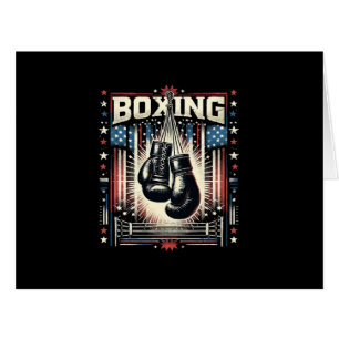 American Flag Boxing Distressed - Boxer Vintage Bo Cards