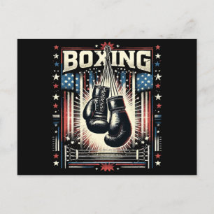 American Flag Boxing Distressed - Boxer Vintage Bo Postcard