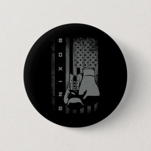 American Flag Boxing For Women Kids Men Button