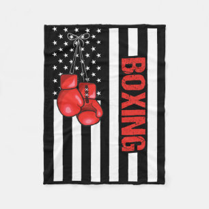 American Flag Boxing Patriotic Boxing 1 Fleece Blanket