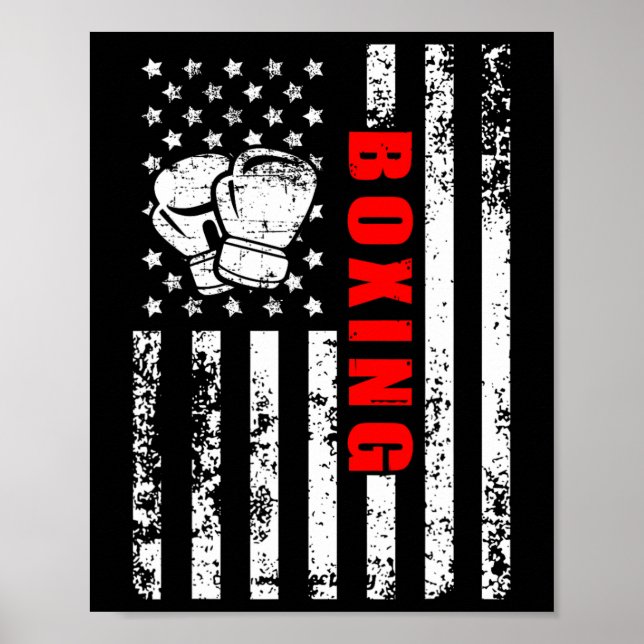 American Flag Boxing Patriotic Boxing  Poster (Front)
