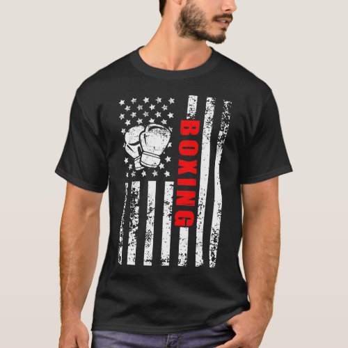 American Flag Boxing Patriotic Boxing  T_Shirt