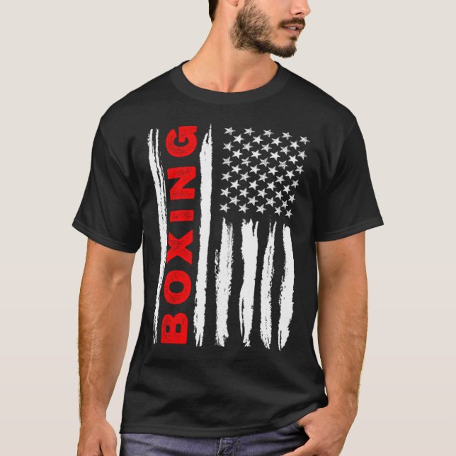 American Flag Boxing USA Men Women US Flag T-Shirt (Front)