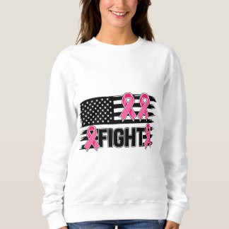 American Flag Breast Cancer Awareness Fight Pink Sweatshirt