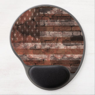 American Flag Brick Wall Gel Mouse Pad