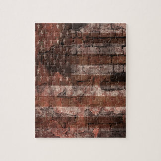 American Flag Brick Wall Jigsaw Puzzle